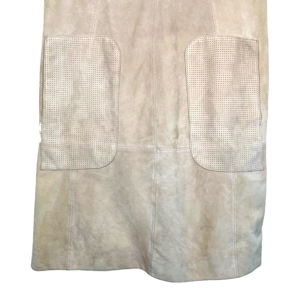 Karen Millen Suede Sheath Dress 6 Beige Tailored Designer - Picture 6 of 10